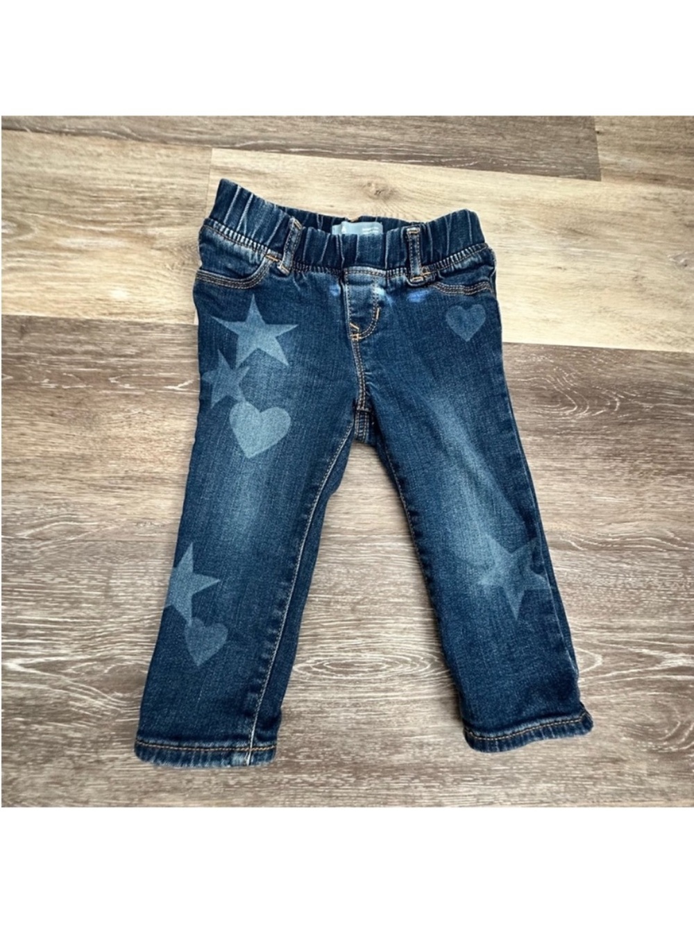 GAP Girls Dark Blue Denim Jeans with Stars & Hearts